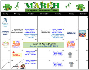  March Activity Calendar 